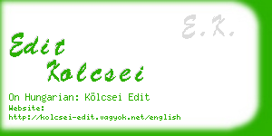 edit kolcsei business card